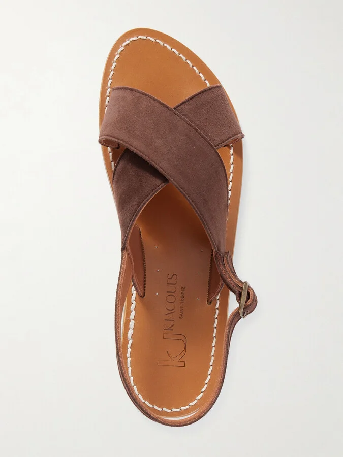 K Jacques St Tropez - Osorno Suede Sandals - Brown - Image 5