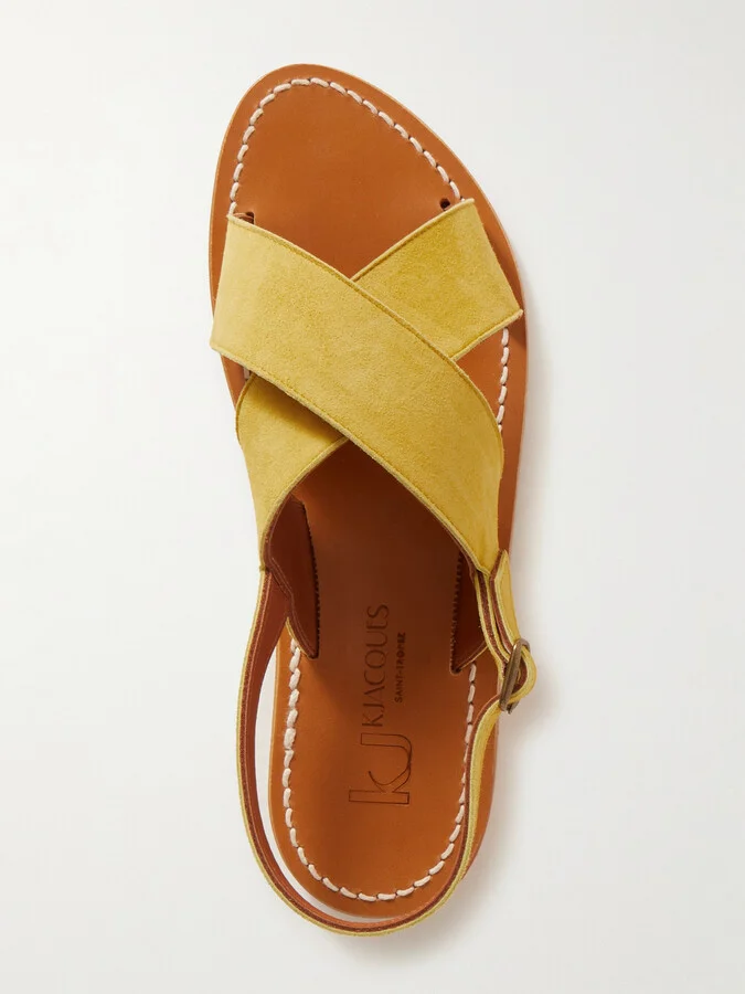 K Jacques St Tropez - Osorno Suede Slingback Sandals - Yellow - Image 5