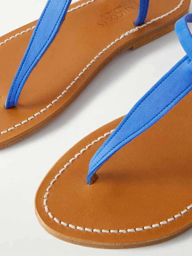 K Jacques St Tropez - Picon Nubuck Sandals - Blue - Image 4