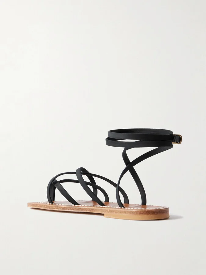 K Jacques St Tropez - Zenobie Leather Sandals - Black - Image 3