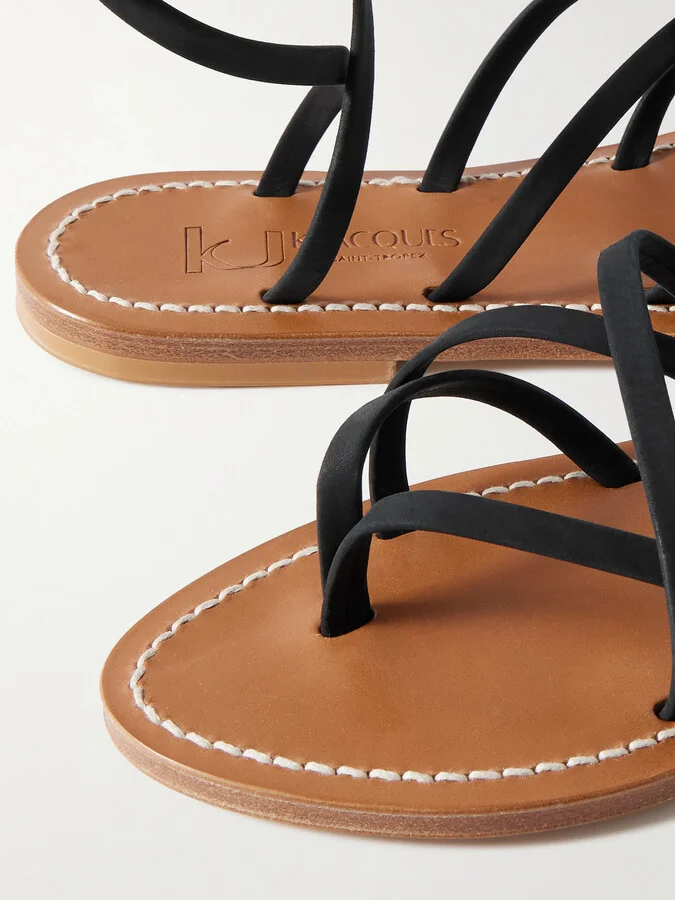 K Jacques St Tropez - Zenobie Leather Sandals - Black - Image 4