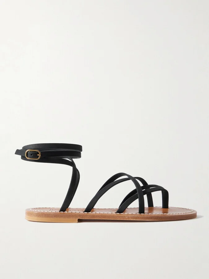 K Jacques St Tropez - Zenobie Leather Sandals - Black