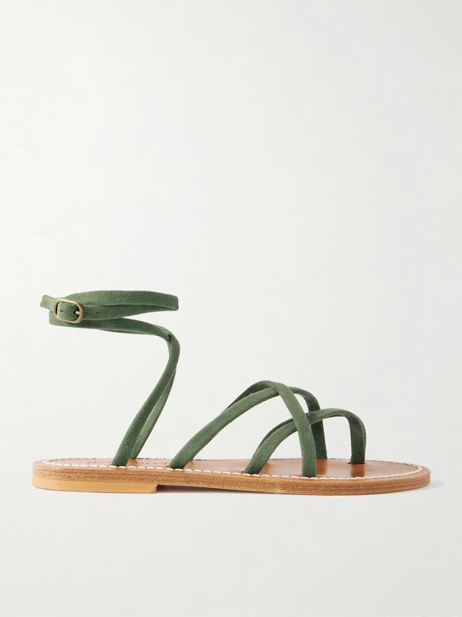 K Jacques St Tropez - Zenobie Suede Sandals - Green
