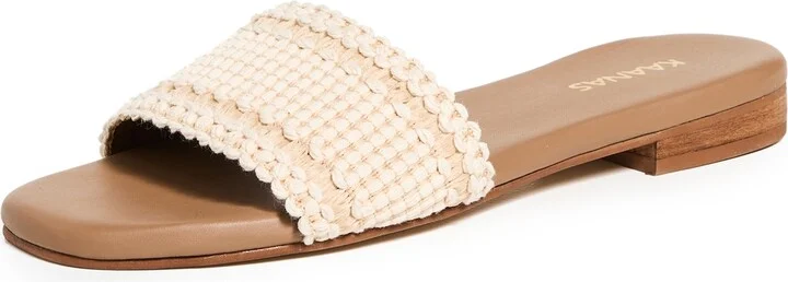 KAANAS Ayla Contrast Strap Slip-On Sandals