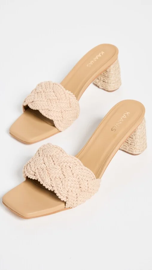 KAANAS Calliope Chunky Braided Jute-Wrapped Heels - Image 3
