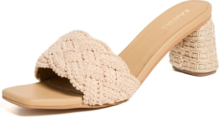 KAANAS Calliope Chunky Braided Jute-Wrapped Heels