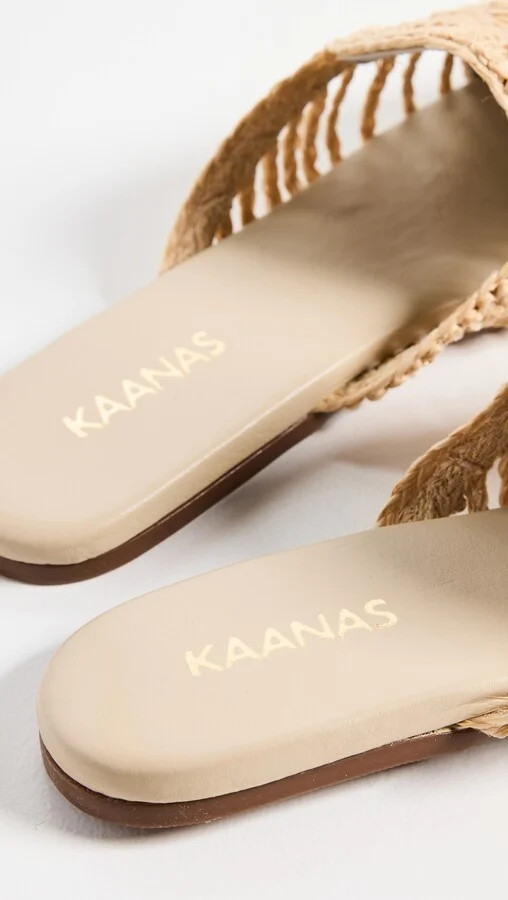 KAANAS Faya Woven Raffia Mules - Image 2