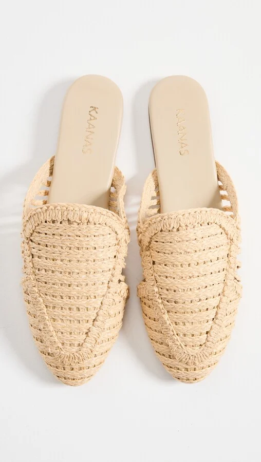 KAANAS Faya Woven Raffia Mules - Image 4