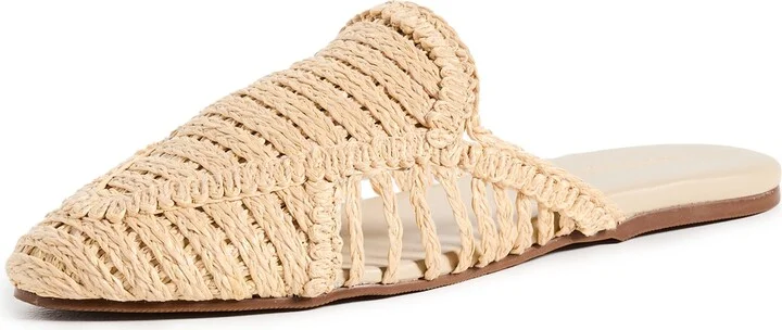 KAANAS Faya Woven Raffia Mules