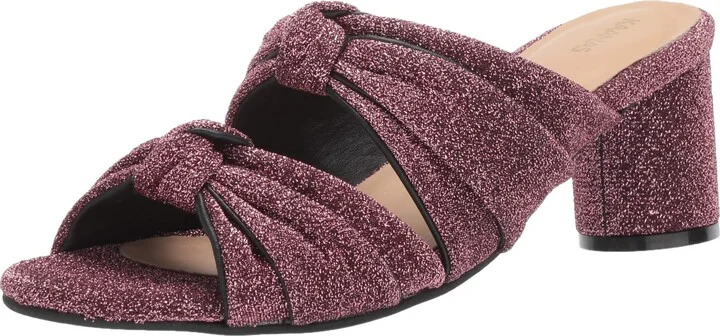 KAANAS Women's Newcastle Knotted Open Toe Slide Chunky Heel Pump