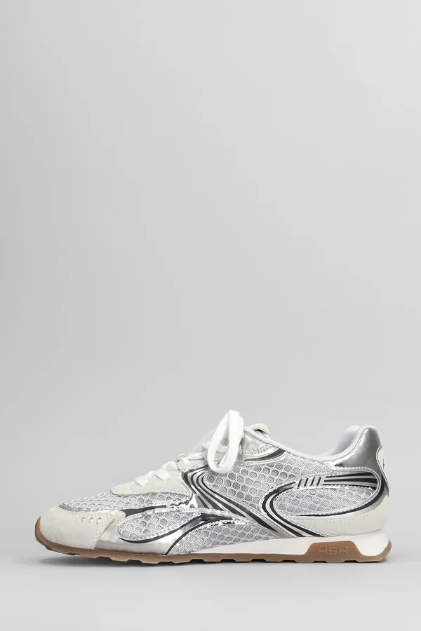 Kabuki Sneakers In Silver Suede And Fabric - Image 3