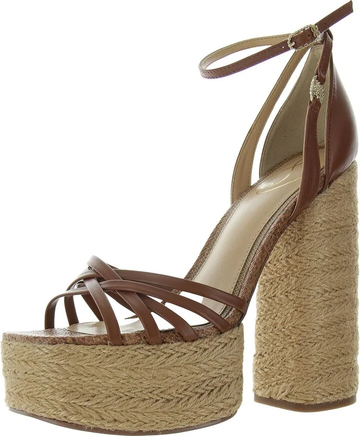 KADE Womens Criss-Cross Leather Platform Heels