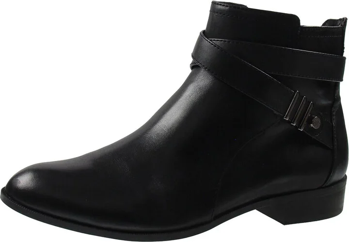 KAEL Womens Laceless Leather Ankle Boots