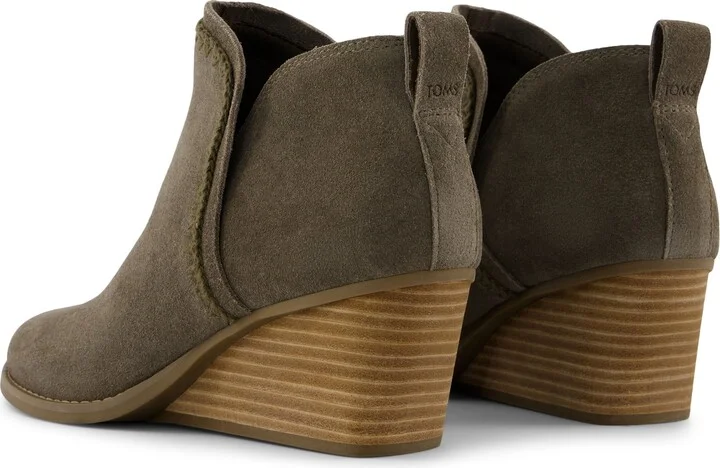 Kaia Olive Suede Wedge Boot - Image 3