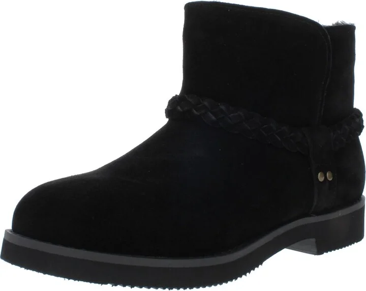Kaii Womens Suede Faux Fur Lined Booties