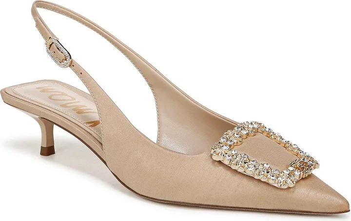 Kaitlyn Slingback Pointed Toe Kitten Heel Pump