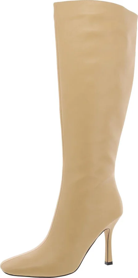 Kalani Womens Faux Leather Square Toe Knee-High Boots