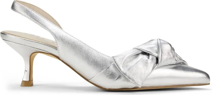Kaleigh Bow Slingback Pointed Toe Kitten Heel Pump - Image 3