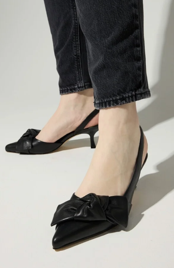 Kaleigh Bow Slingback Pointed Toe Kitten Heel Pump - Image 6