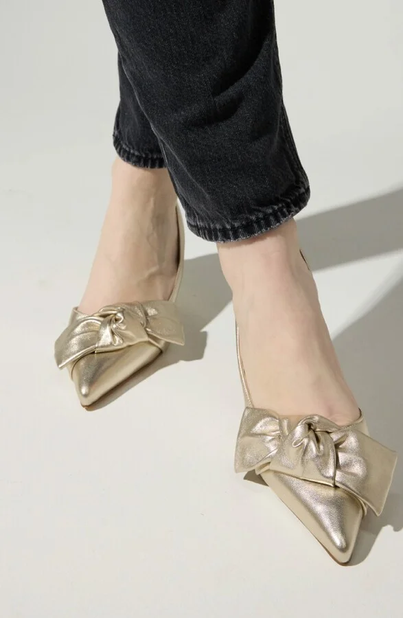 Kaleigh Bow Slingback Pointed Toe Kitten Heel Pump - Image 10