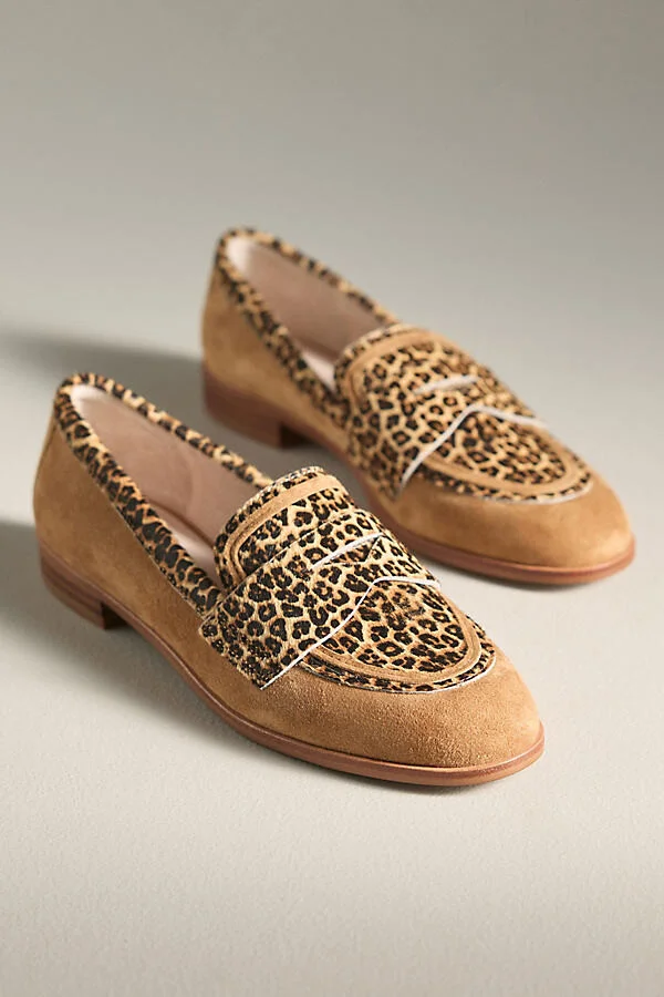 Kali Suede Leopard-Print Loafers