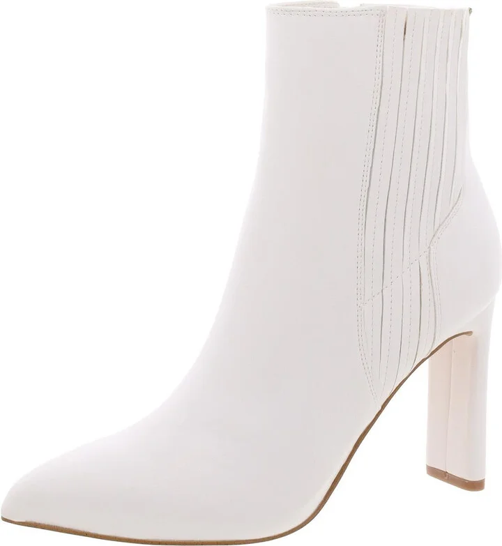 Kalia Womens Faux Leather Embossed Ankle Boots