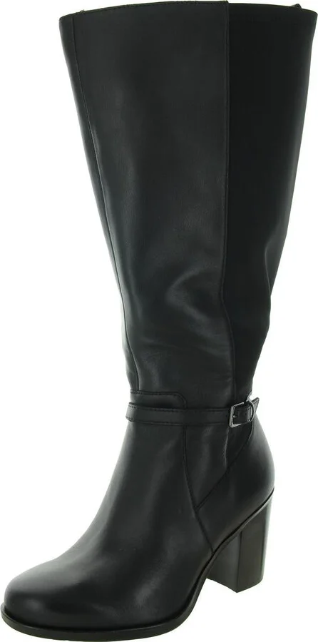 Kalina Womens Extra Wide Calf Leather Knee-High Boots