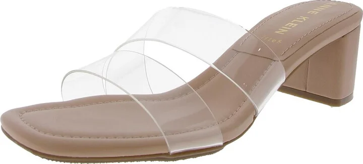 KALINDA-C Womens Faux Leather Slip On Block Heel