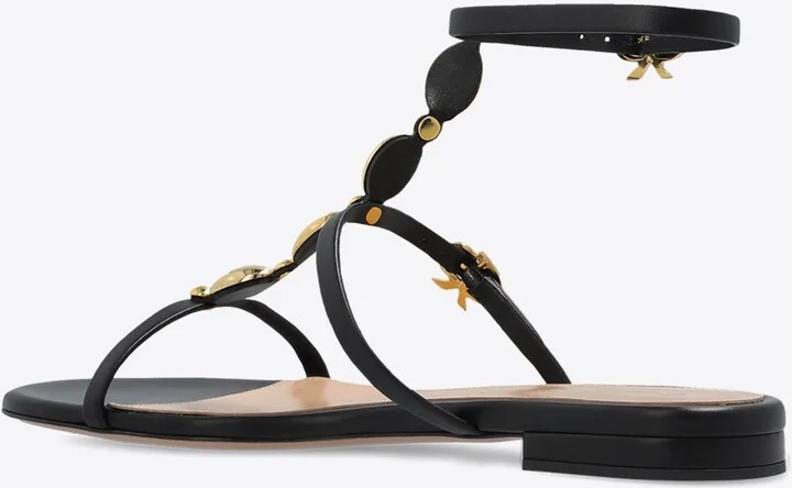 Kalinda Leather Flat Sandals - Image 2