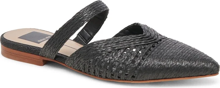Kaline Raffia Pointed Toe Flat Mule