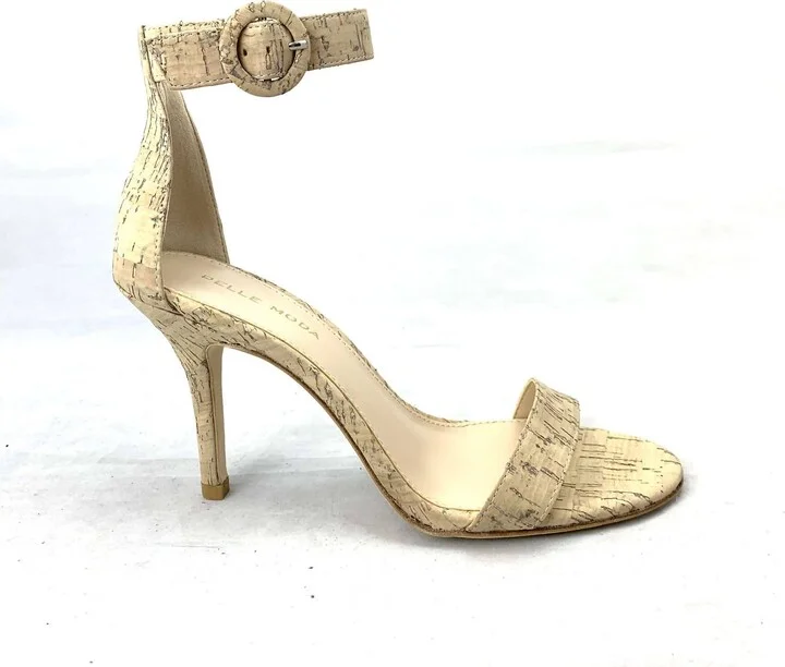 Kallie High Heels In White Washed Cork