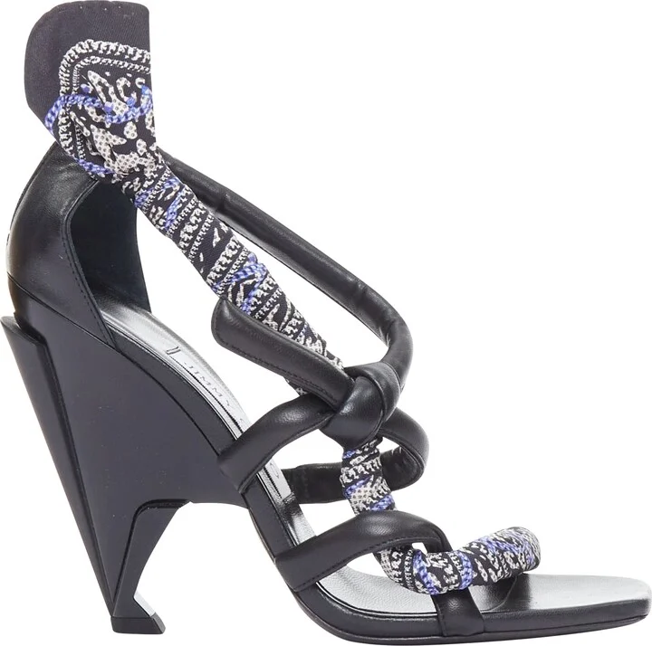 Kalypso scarf architectural heel sandals