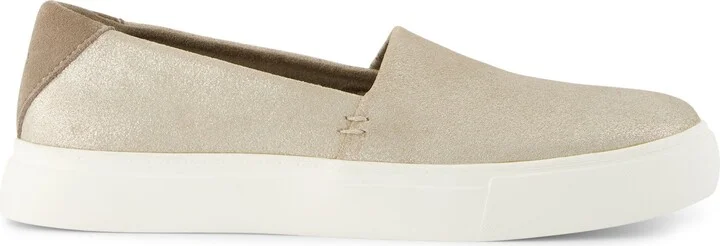 Kameron Champagne Metallic Suede Slip On Sneaker