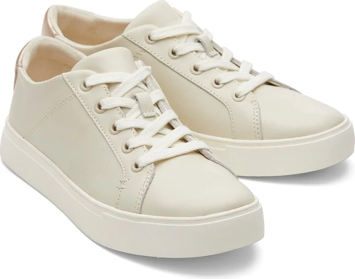 Kameron Cream Metallic Leather Sneaker - Image 3