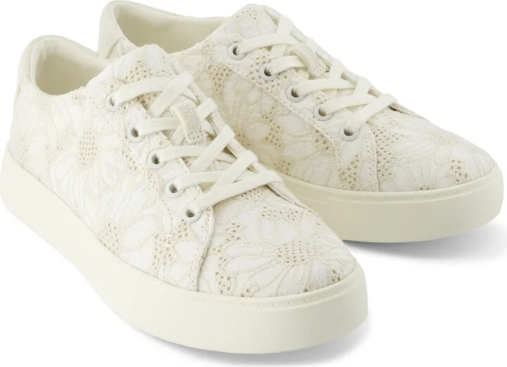 Kameron Lace-Up Sneaker White Floral Eyelet - Image 2