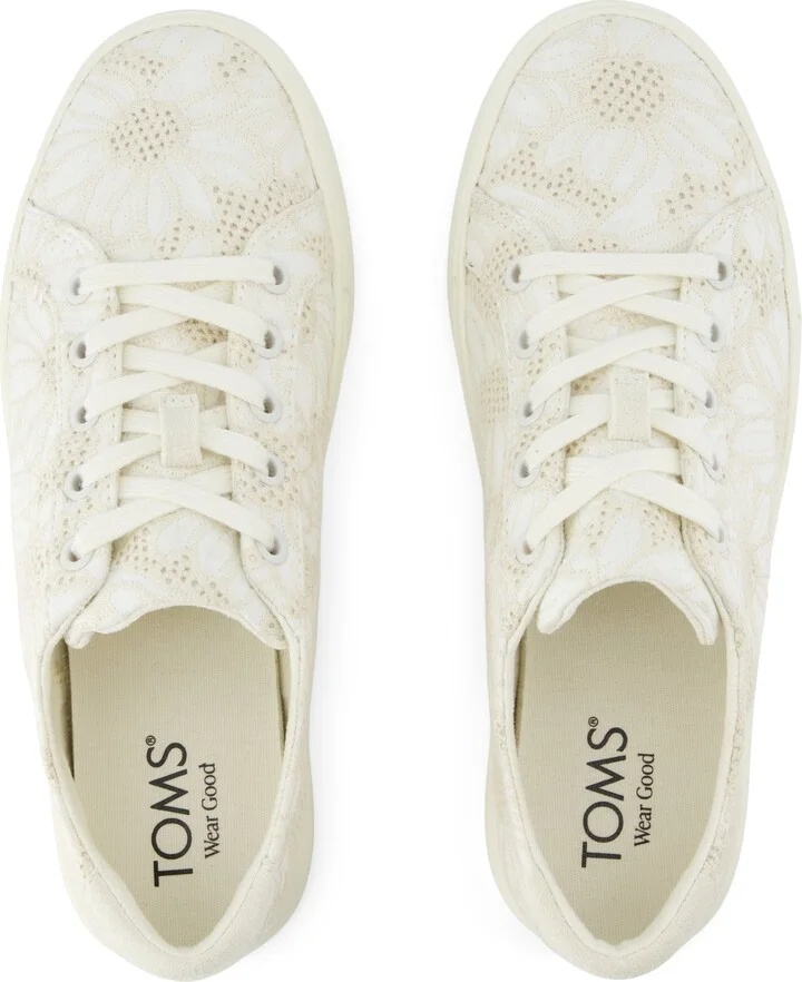 Kameron Lace-Up Sneaker White Floral Eyelet - Image 4