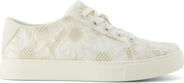 Kameron Lace-Up Sneaker White Floral Eyelet