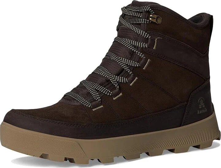 Kamik Atwater Men's Snow Shoes Dark Brown : 8 M, Leather/Suede - Image 4