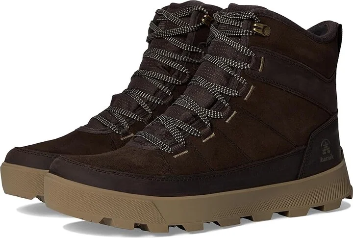 Kamik Atwater Men's Snow Shoes Dark Brown : 8 M, Leather/Suede