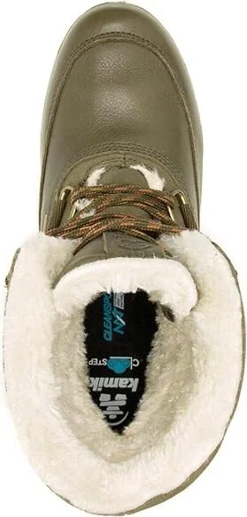 Kamik Celeste Mid Women's Shoes Dark Olive : 7 B - Medium, Leather/Suede - Image 2