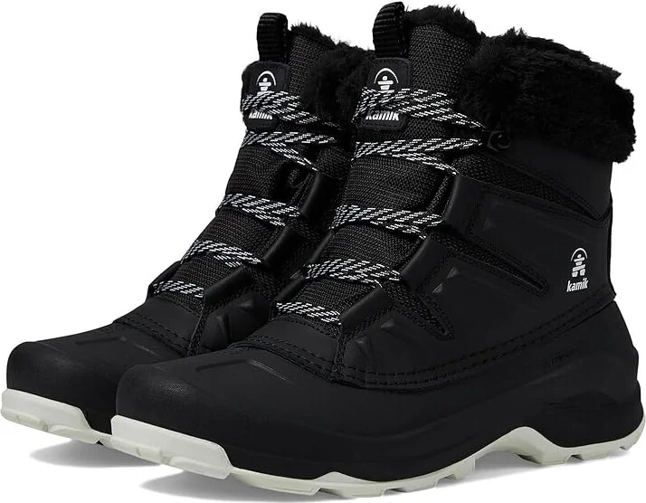 Kamik Iceland F Lo Women's Snow Shoes Black/White : 6 B - Medium, Leather