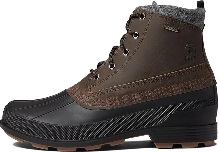 Kamik Lawrence Mid Men's Shoes Fossil : 7 D - Medium, Textile/Leather - Image 5