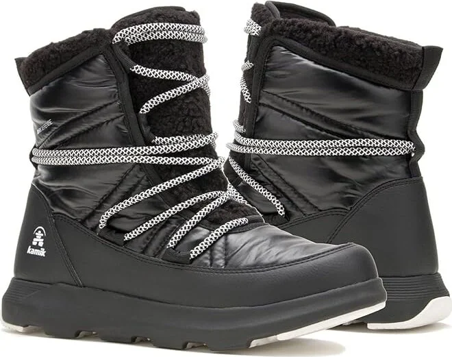 Kamik Lea Pull Women's Shoes Black : 6 B - Medium, Synthetic/Textile
