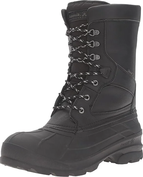 Kamik Nationpro Men's Waterproof Boots Black : 7 D - Medium, Leather - Image 2