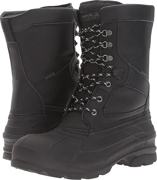 Kamik Nationpro Men's Waterproof Boots Black : 7 D - Medium, Leather