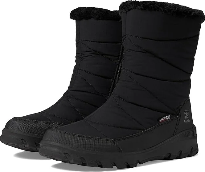 Kamik Snowdon Zip Women's Snow Shoes Black : 7 B - Medium, Synthetic