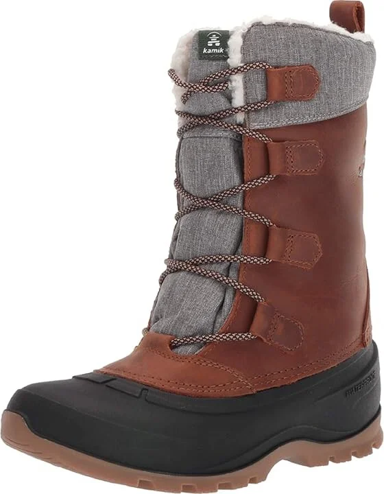 Kamik Snowgem Women's Boots Cognac : 5 B - Medium, Leather/Synthetic/Textile - Image 2