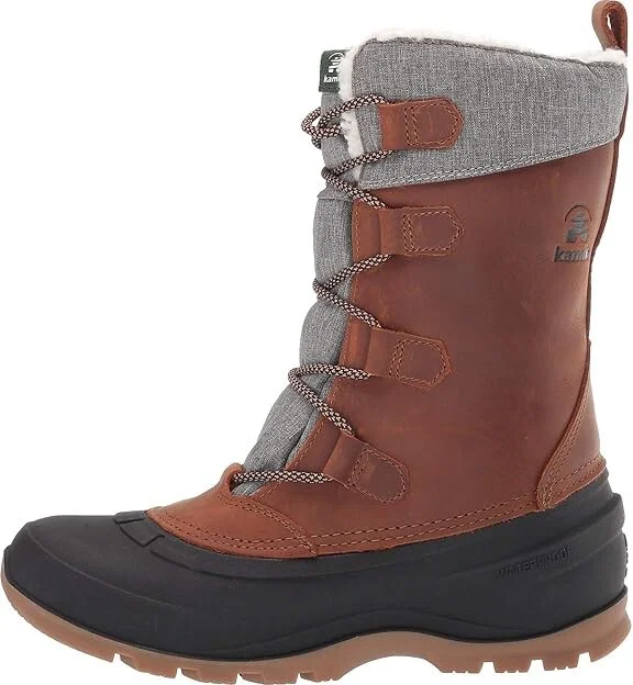 Kamik Snowgem Women's Boots Cognac : 5 B - Medium, Leather/Synthetic/Textile - Image 7