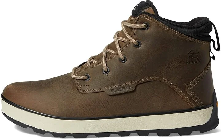 Kamik Spencer Mid Men's Shoes Fossil : 7 D - Medium, Leather - Image 5