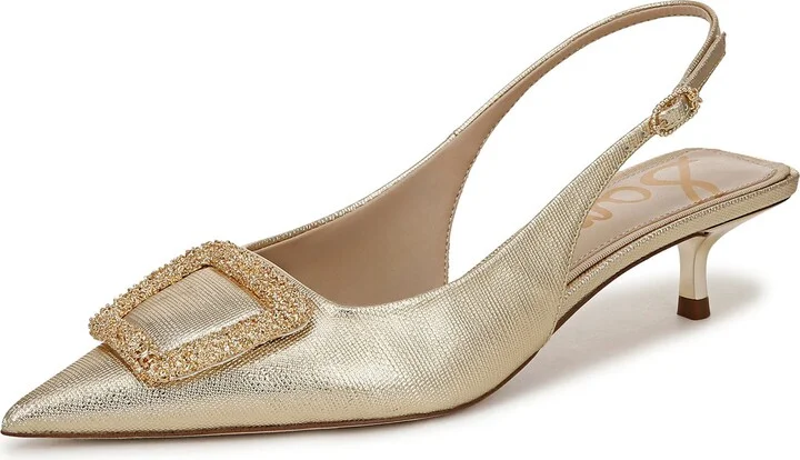 Kammie Slingback Pointed Toe Kitten Heel Pump - Image 9